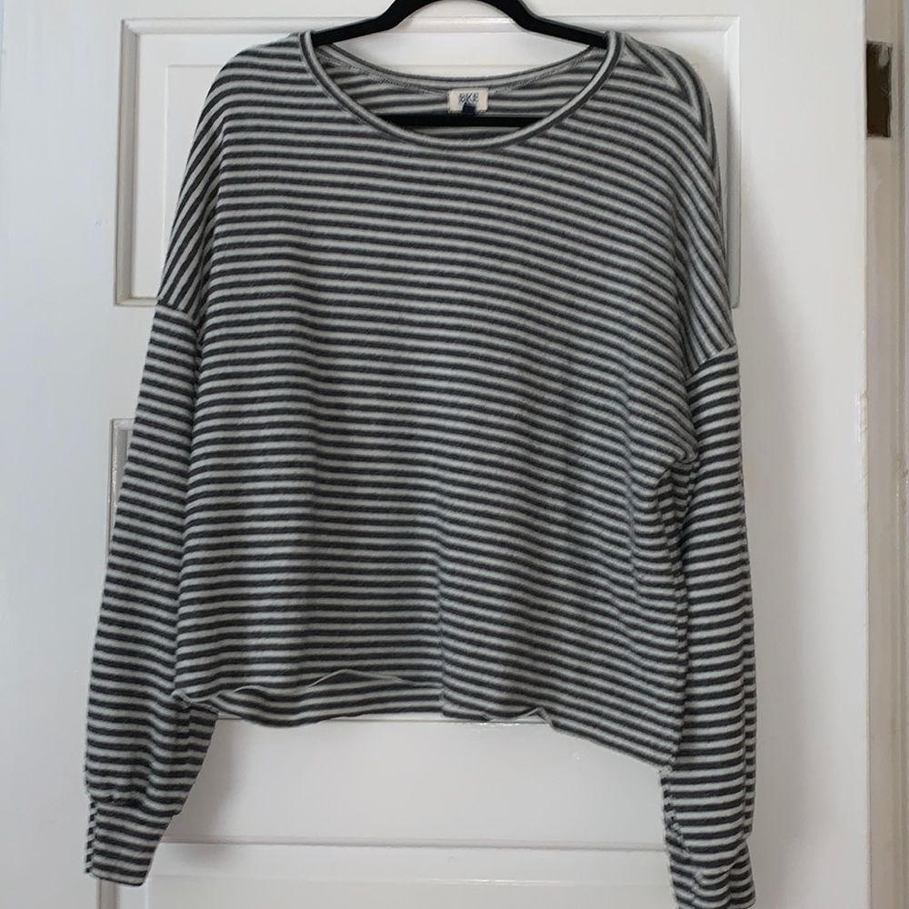 Large BKE Buckle oversized striped sweater top